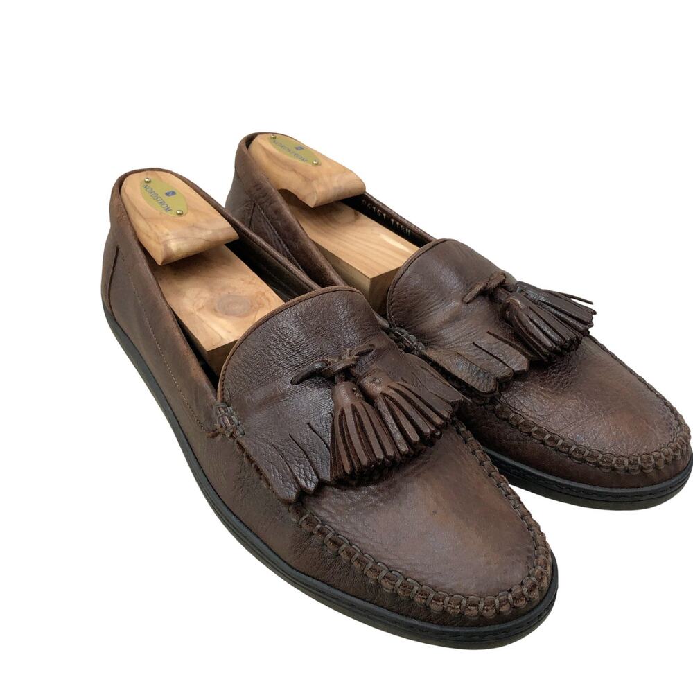Bragano Loafers Mens 11.5M Brown Leather Tassel Kiltie Moccasin Made in Italy